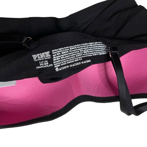 Victoria's Secret PINK Loungin' Wireless Lightly Lined Bra Black Size Small - Picture 3 of 3